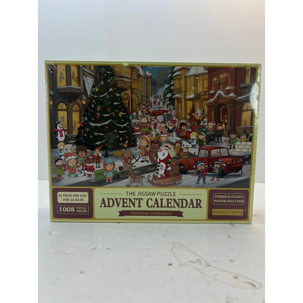 The Jigsaw Puzzle Advent Calendar Christmas Celebration 1008 Piece Multicolor
